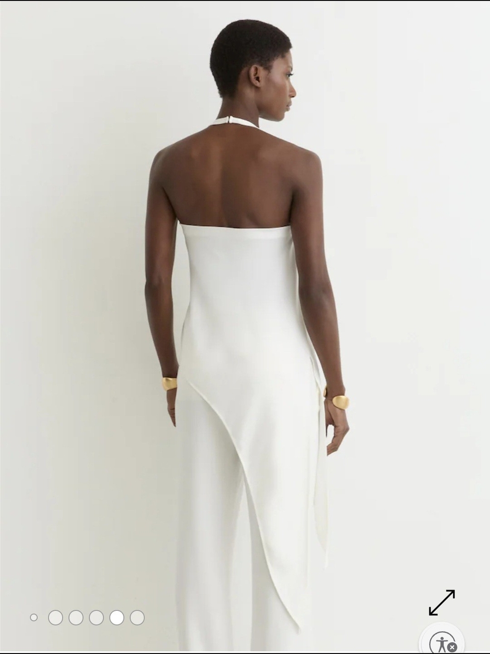 Reiss White Asymmetric Draped Halterneck 4 $195 - Picture 6 of 7